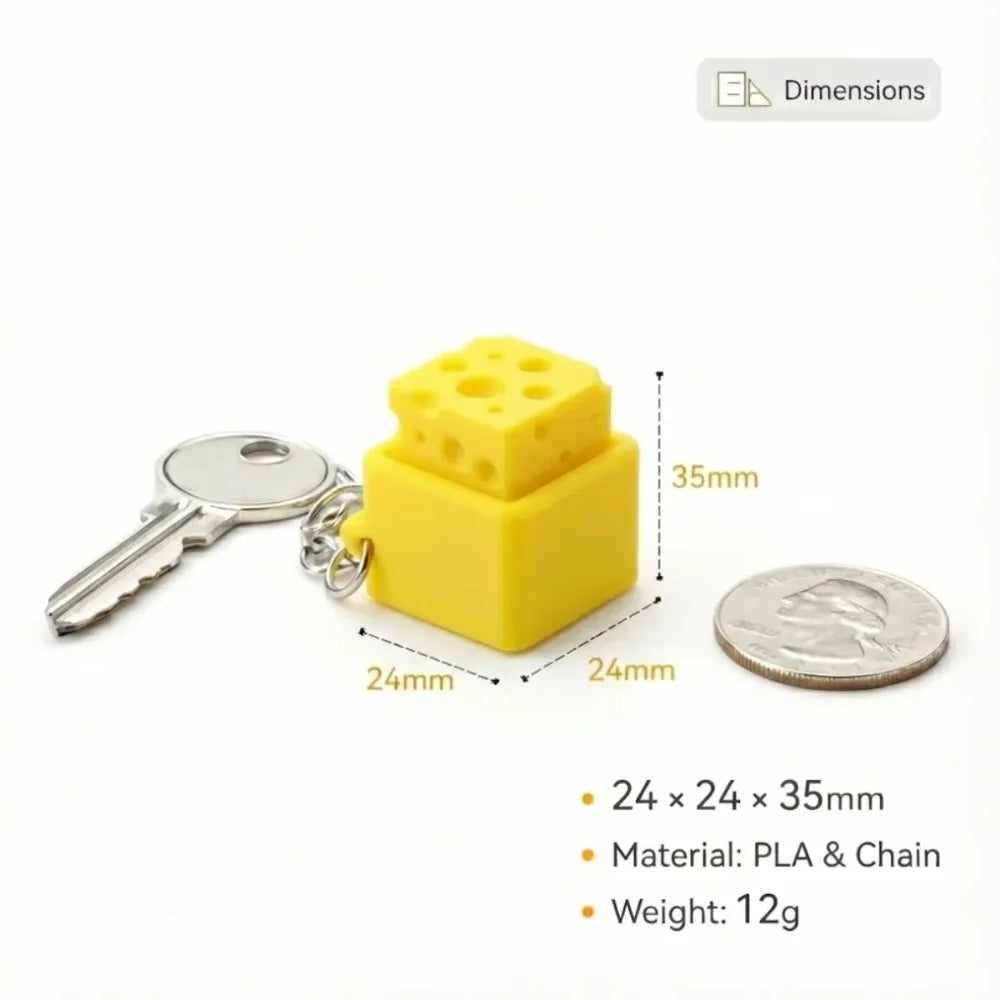 Mini Cheese Clicker KeyChain 🧀 (5-pack)